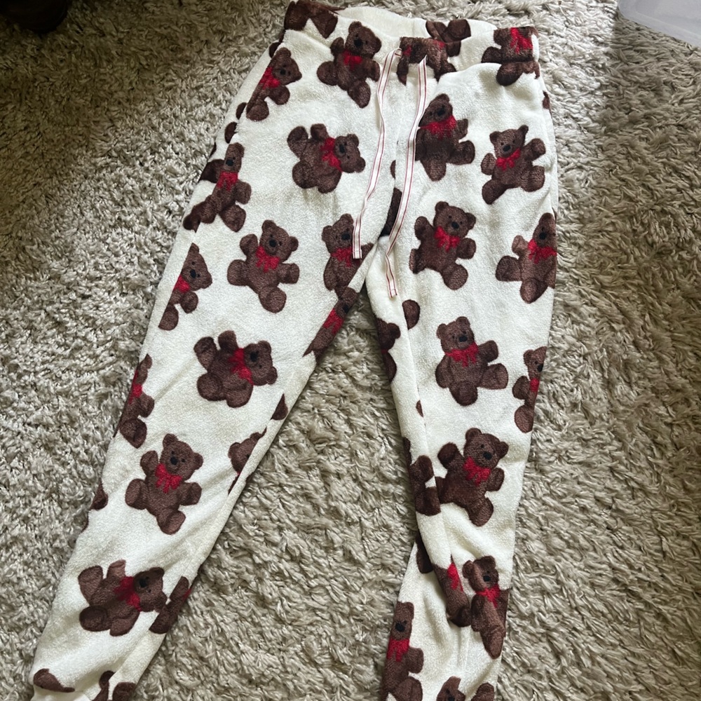 Cozy Teddy Bear Print Pajama Pants